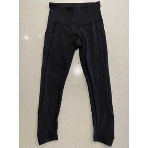 Lululemon Crop Leggings Mesh Side Panel Black Size 4